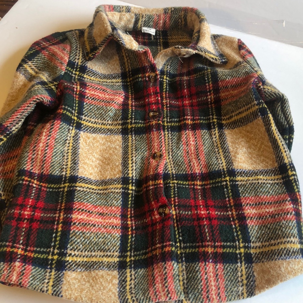 Girls plaid button down flannel